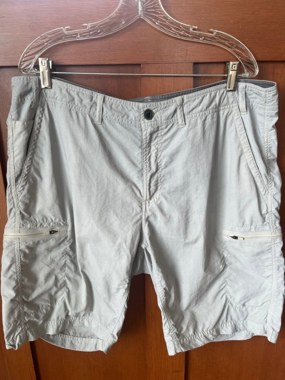 ExOfficio Sol Cool Nomad Shorts Mens 38 Technical Hiking Cargo Pockets Beige *41